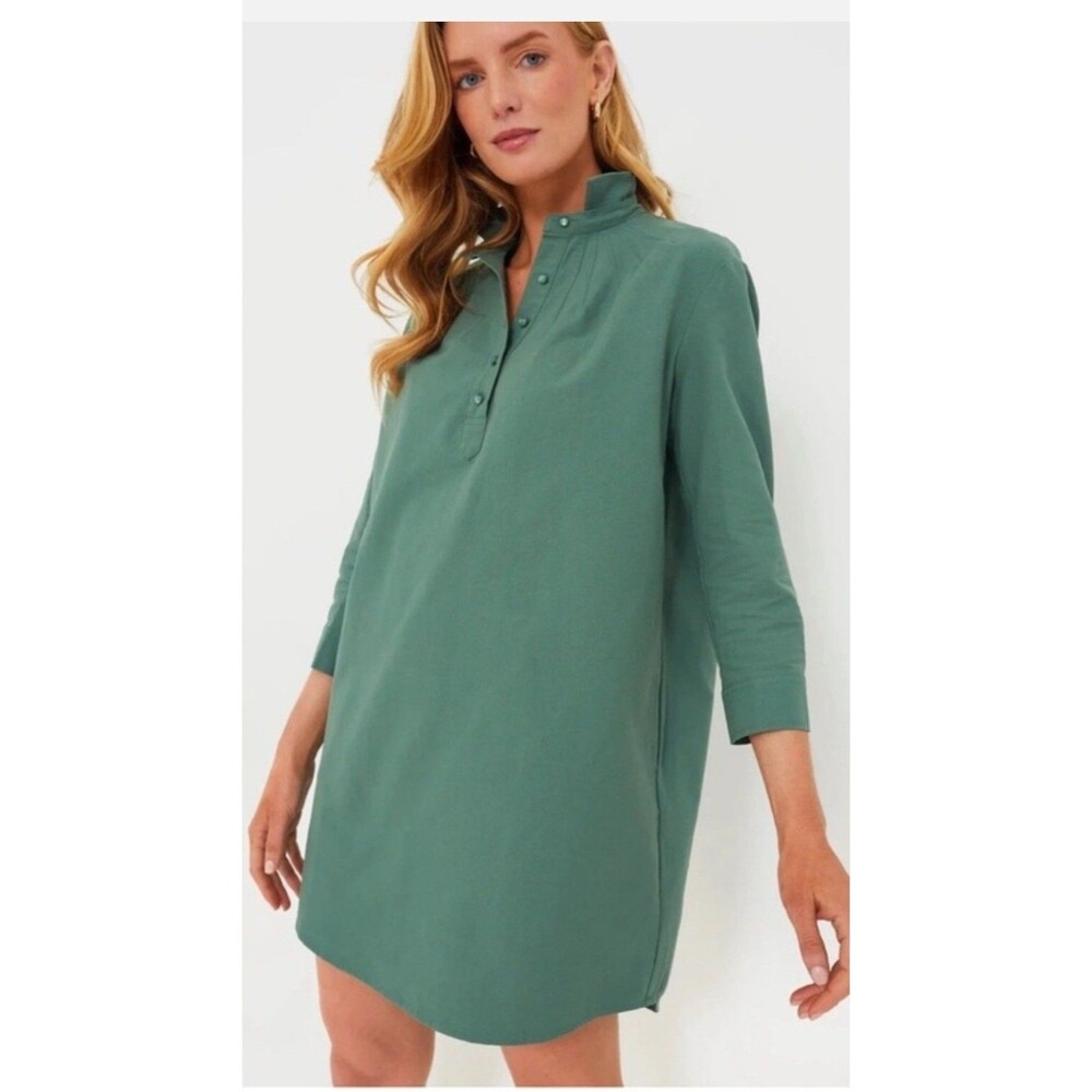 Pomander Place by Tuckernuck Polly Green Cotton Shirt Dress Large